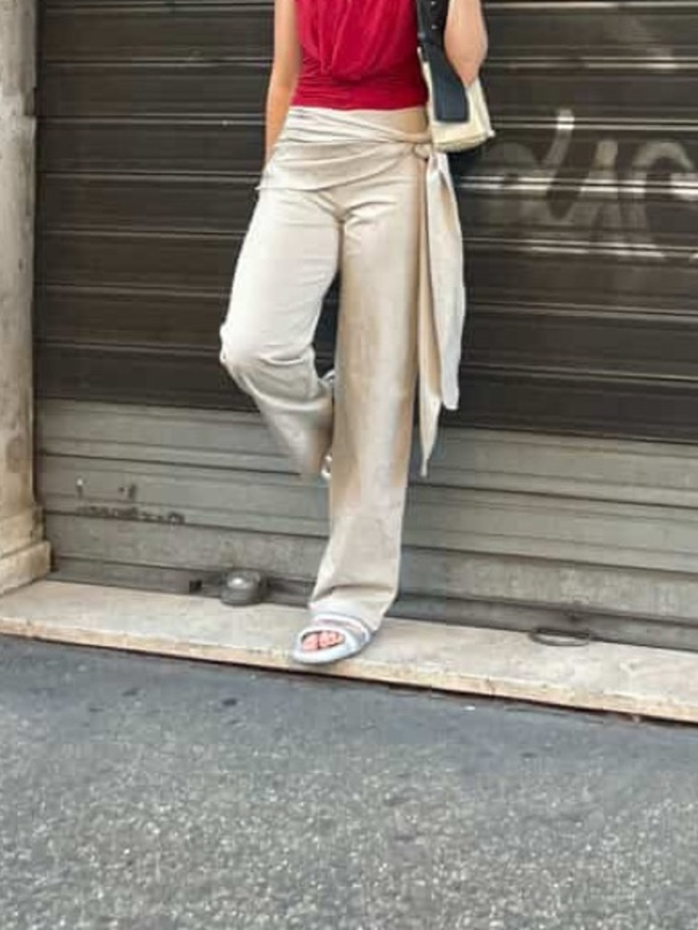 Caspar the Label Tie Waist Pants
